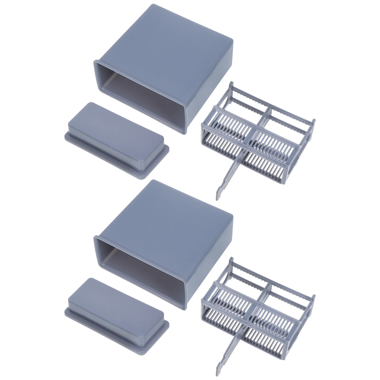 

2Sets Microscope Slides Staining Jar And Rack Plastic Multi Slot Staining Rack Glass Slide Shelf For Laboratory Equipment