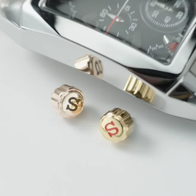 Corona dell'orologio Sigend' incisa in argento/oro/oro rosa adatta per parti di corone in acciaio inossidabile con movimento NH35 NH36 7S26