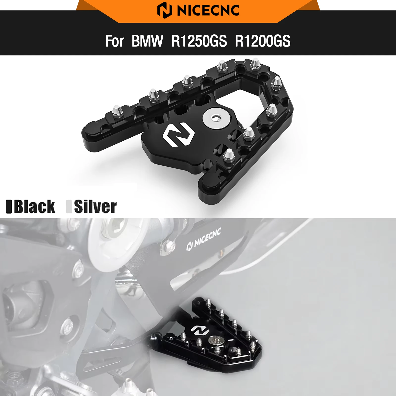 For BMW R1200GS R1250GS Brake Pedal Step Tip Plate R 1250 GS R1250 GS R 1250GS 2019 2020 2021 2022 2023 R 1200 GS 2013-2018 2017