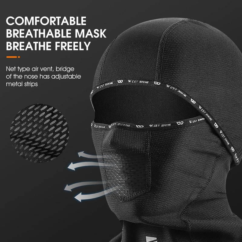 WEST BIKING Winter Cycling Fleece Balaclava Windproof Caps Motorcycle Hoods Honeycomb Mesh Breathable Mask Thermal Sport Gear