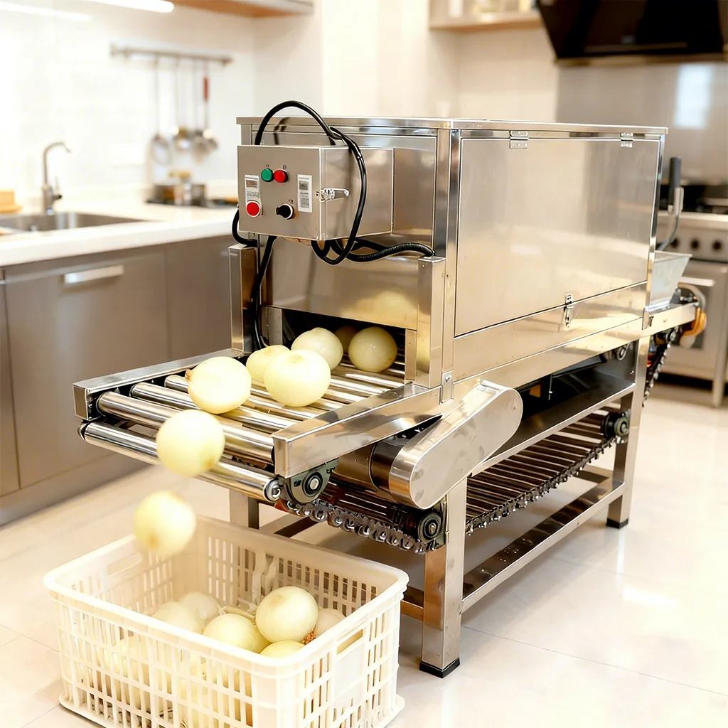 Industrial Green Onion Peeling Machine 500kg/h-3000kg/h Onion Skin Peeler Removing Machine  Onion Peeling Processing Line
