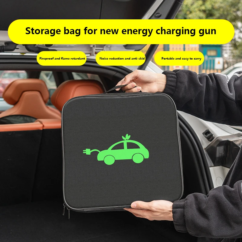 Electric Vehicles Battery Jumper Cable Bag Fireproof EV Car Rechargeable Storage Organizer For Charging Cables Cords Hoses