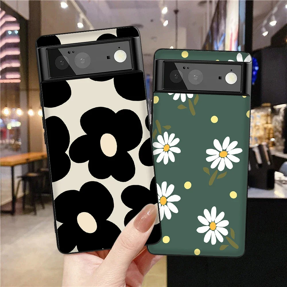 

Flowers Floral Phone Case for Google Pixel 8 7a 7Pro 7 6a 6 6Pro 5 5a 5G 4XL 4 2 3XL 2XL 3 3a 3aXL 4a Soft Silicone Cover Fundas