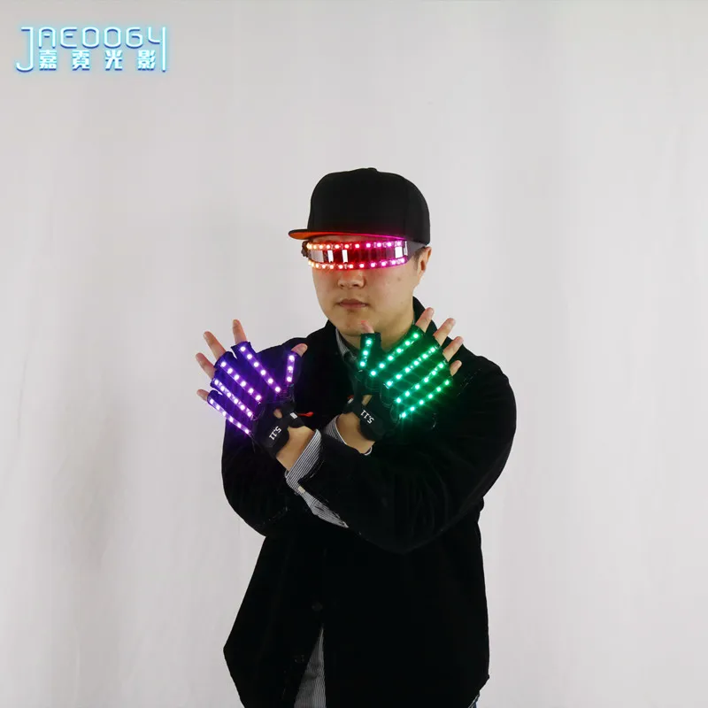 LED Gloves, Gloves, Glasses, Carnival Apparel, Party, Bounce, Bar, Prop Decoration, DJ Sunglasses, Halloween Decoration