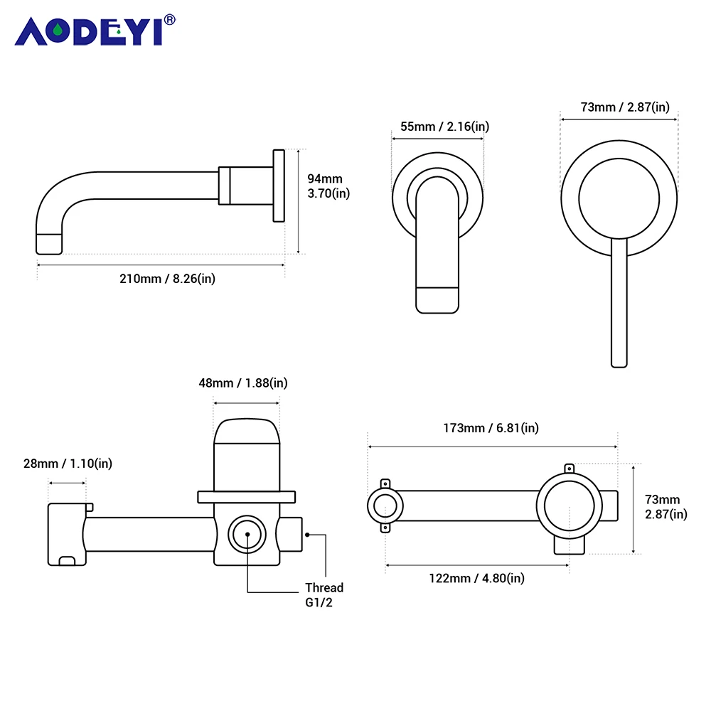 Gun Grey Mixer Hot Cold Water Tap Single Hole Swivel Spout Bath Single Lever Handle Wall Mounted Bathroom Brass Sink Faucet Taps