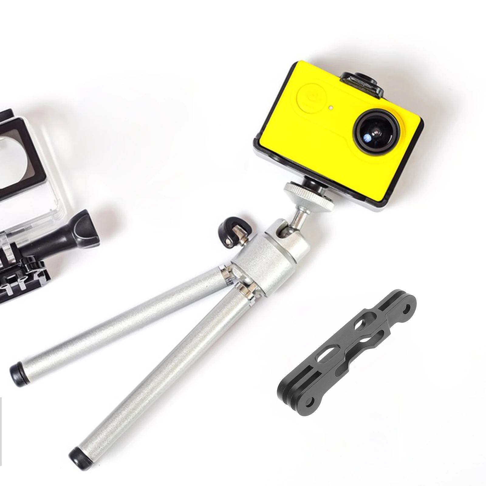 سبائك الألومنيوم تمديد الذراع 85 مللي متر حامل كاميرا معدنية لعمل كام Selfie عصا القطب قابل للتعديل تحت الماء اطلاق النار قضيب الدراجات