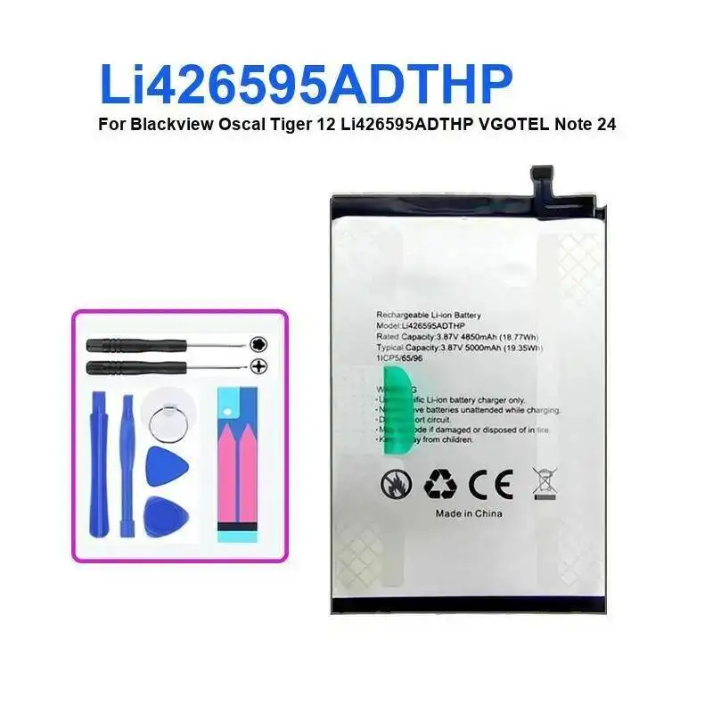 بطارية هاتف محمول بقوة موثوقة لهاتف Blackview Oscal Tiger 12 Li426595adthp Vgotel Note 24 5000Mah