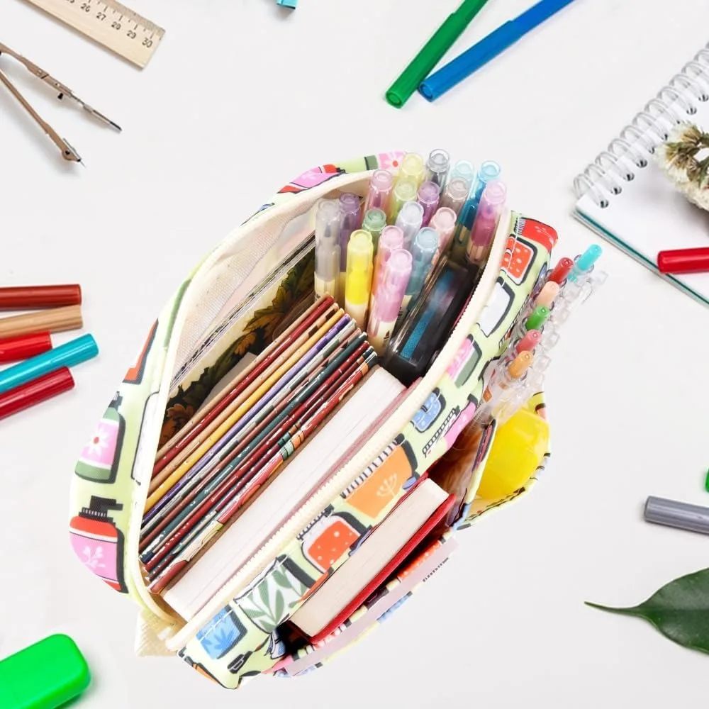 E-WEICHEN กระเป๋าใส่เอกสารแบบหลายกระเป๋าพร้อมซิป, กระเป๋าแต่งหน้าสิ่งจำเป็นในการเดินทางสำหรับผู้หญิง, เครื่องเขียนกันน้ำแบบเรียบง่าย