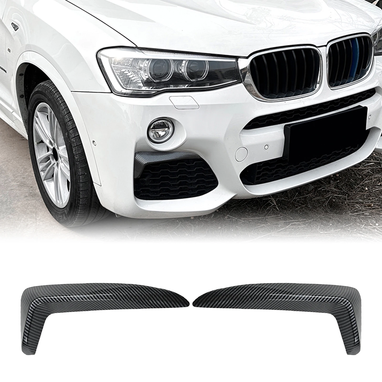 For BMW X3 F25 X4 F26 LCI M Sport 2014-2017 Front Bumper Side Air Vent Trim Fog Light Intake Frame Cover Spoiler Canard Splitter