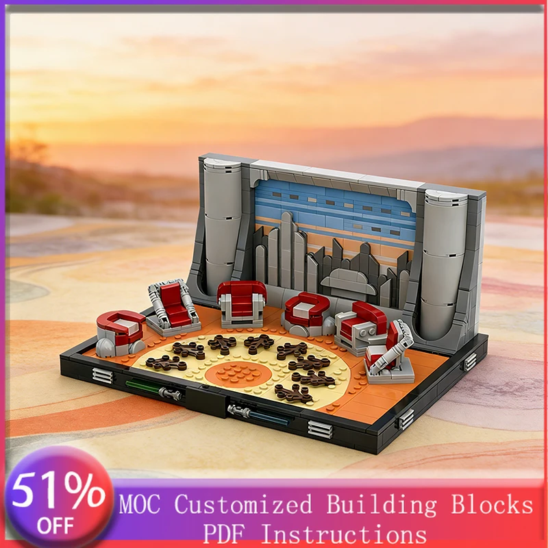 

Набор для сборки диорамы «Звездный Совет» (805 деталей), модульный конструктор MOC, простой дизайн, игрушка для мальчиков, подарок на Рождество