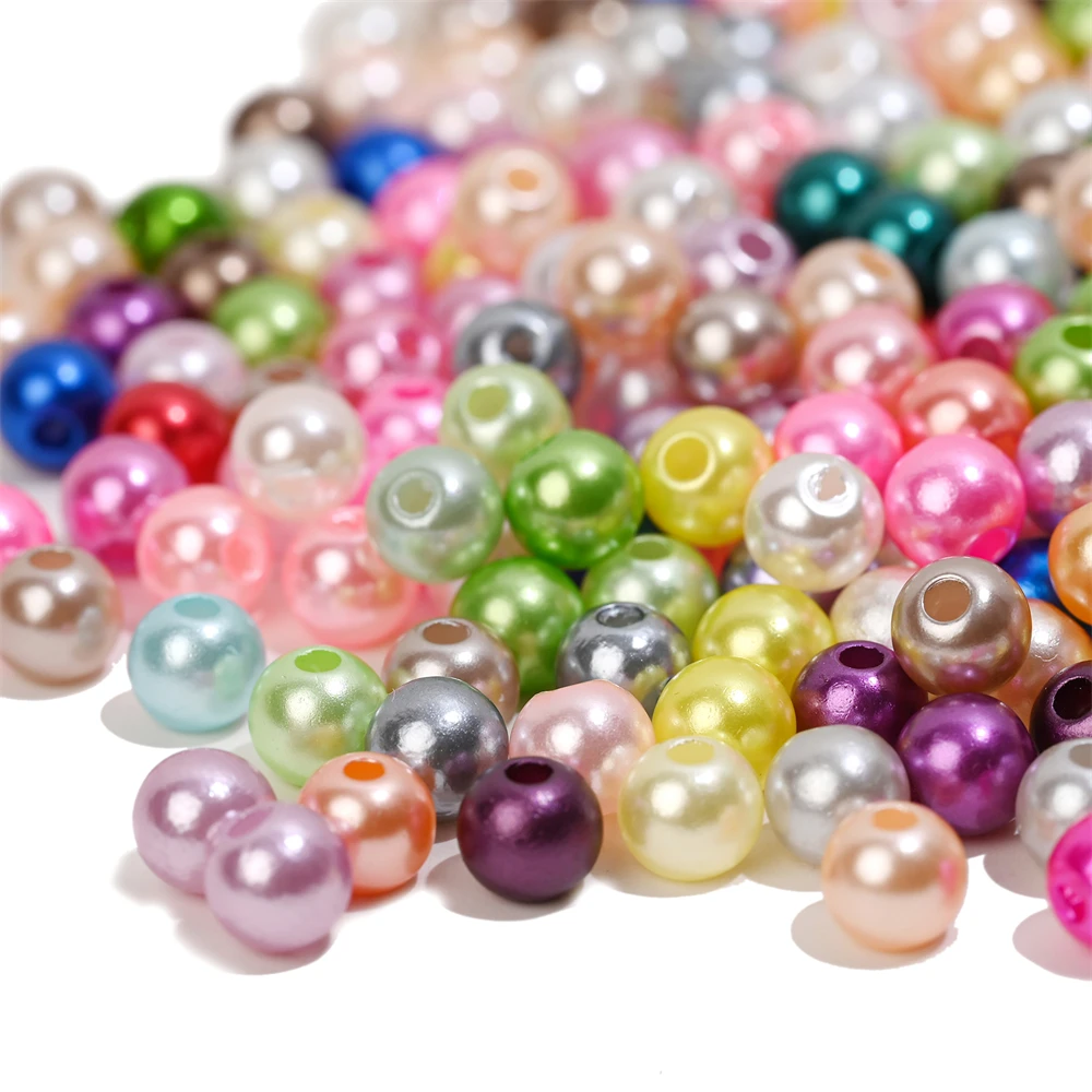 3/4/5/6/8/10/12mm Colorful Acrylic Pearl Beads Loose Spacer Beads For Needlework Jewelry Beads Making Bracelet Necklace Earring image 5