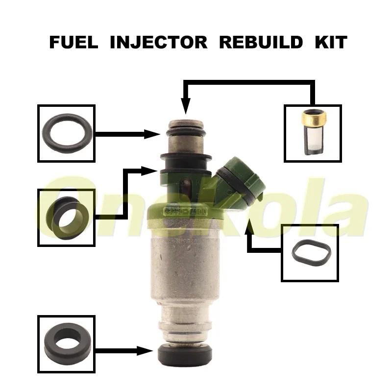 

Fuel Injector Service Repair Kit Filters Orings Seals Grommets for Toyota MR2 Celica Camry Solara 2.2L 23250-74100 23209-74100