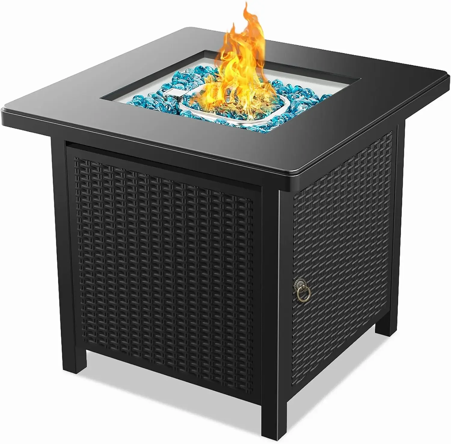 BALI OUTDOORS Gas Fire Pit Patio Furniture Table Propane Firepit, 28Inch Steel Tabletop Fire Pit with Cover Lid,  fire pit table