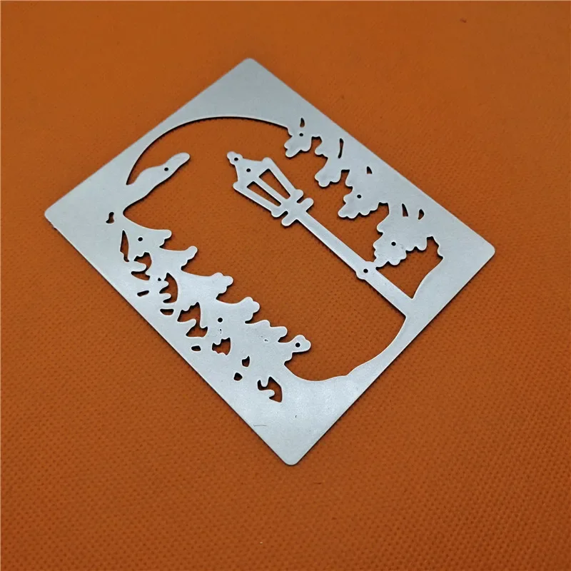 DIY Christmas Tree Cutting Dies Street Lamp Background Embossing Children\'s Intelligence Development Carbon Steel  Die