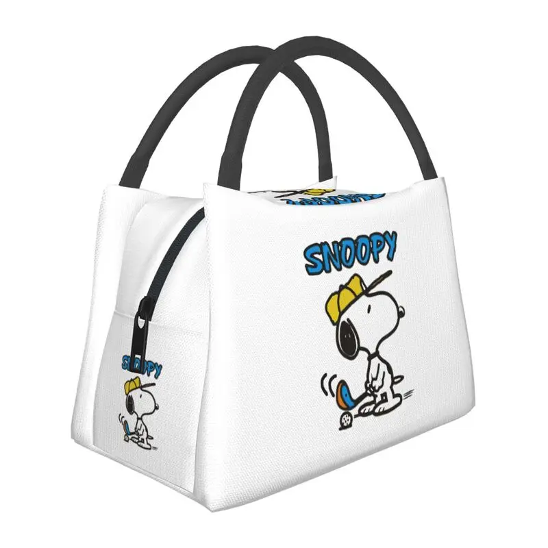 

Manga Snoopy Woodstock Insulated Lunch Bag for Women Resuable Cartoon Dog Thermal Cooler Lunch Box Work Picnic
