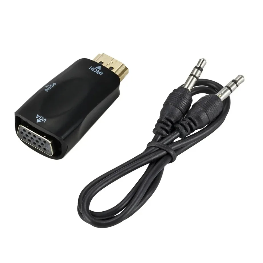 HDMI-compatible to VGA Adapter HD 1080P Male to Female Audio Cable Converter For PC Laptop TV Box Computer Display Projector