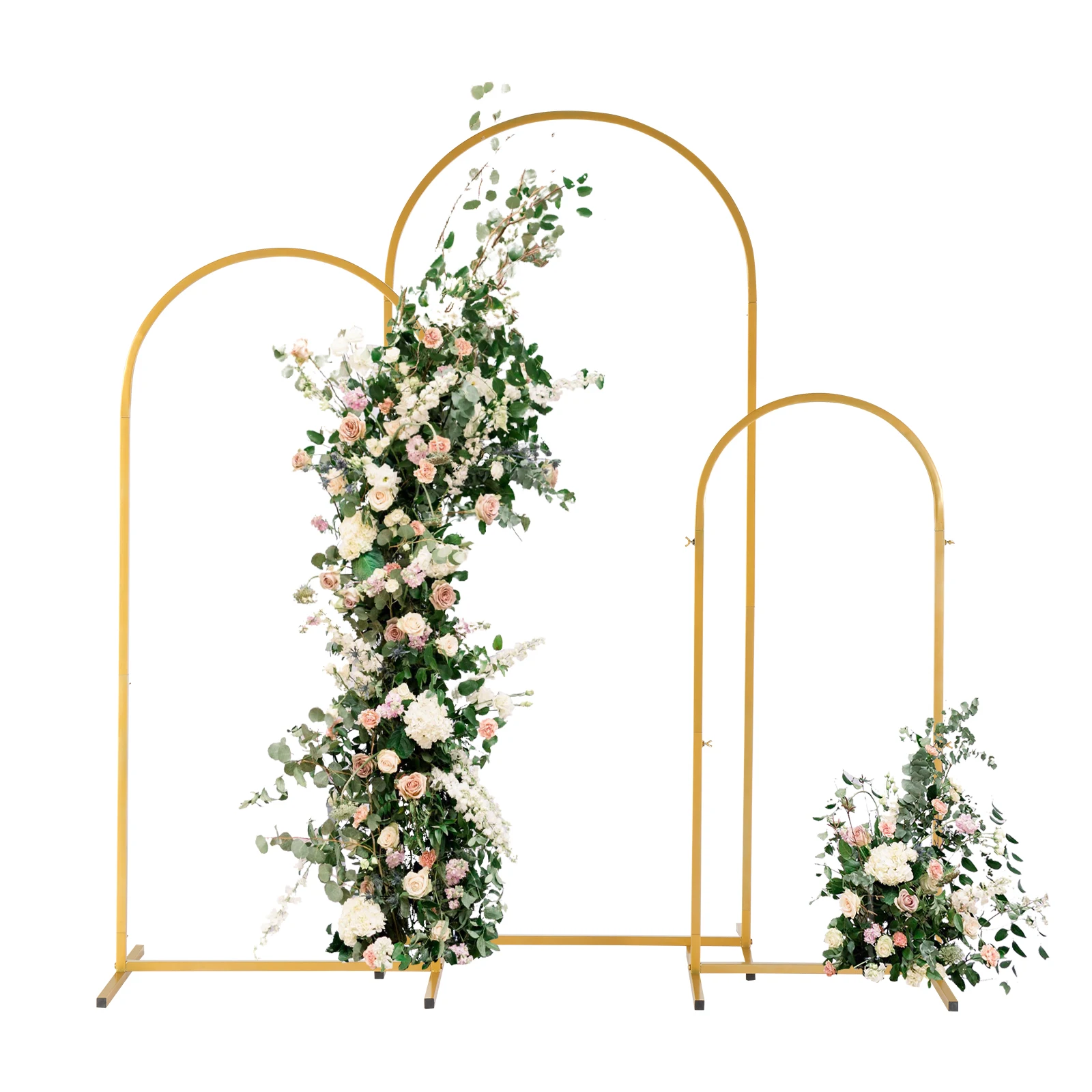 Golden Metal Balloon Arch Bracket 3-Piece Set (7.2 Feet/6.6 Feet/6 Feet) Suitable for Wedding Ceremonies, Birthday Parties - view 3