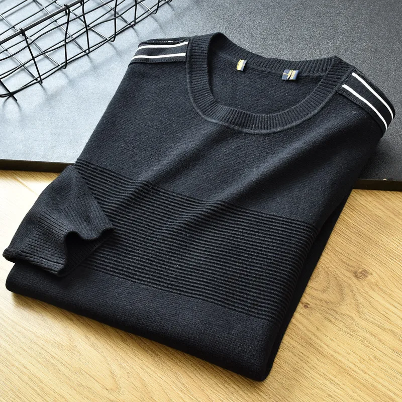 

Men's Knitted Wool Sweater round Ne Casual All-Match Autumn Winter Loose Fit Overhead Faionable Long Sve T-irt