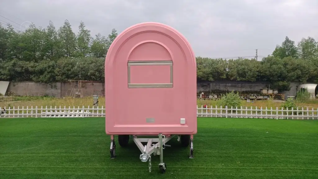 Pink Street Food Trailer Mobile Bar Food Truck Custom Vintage Mini BBQ Mobile Food Trailer for USA