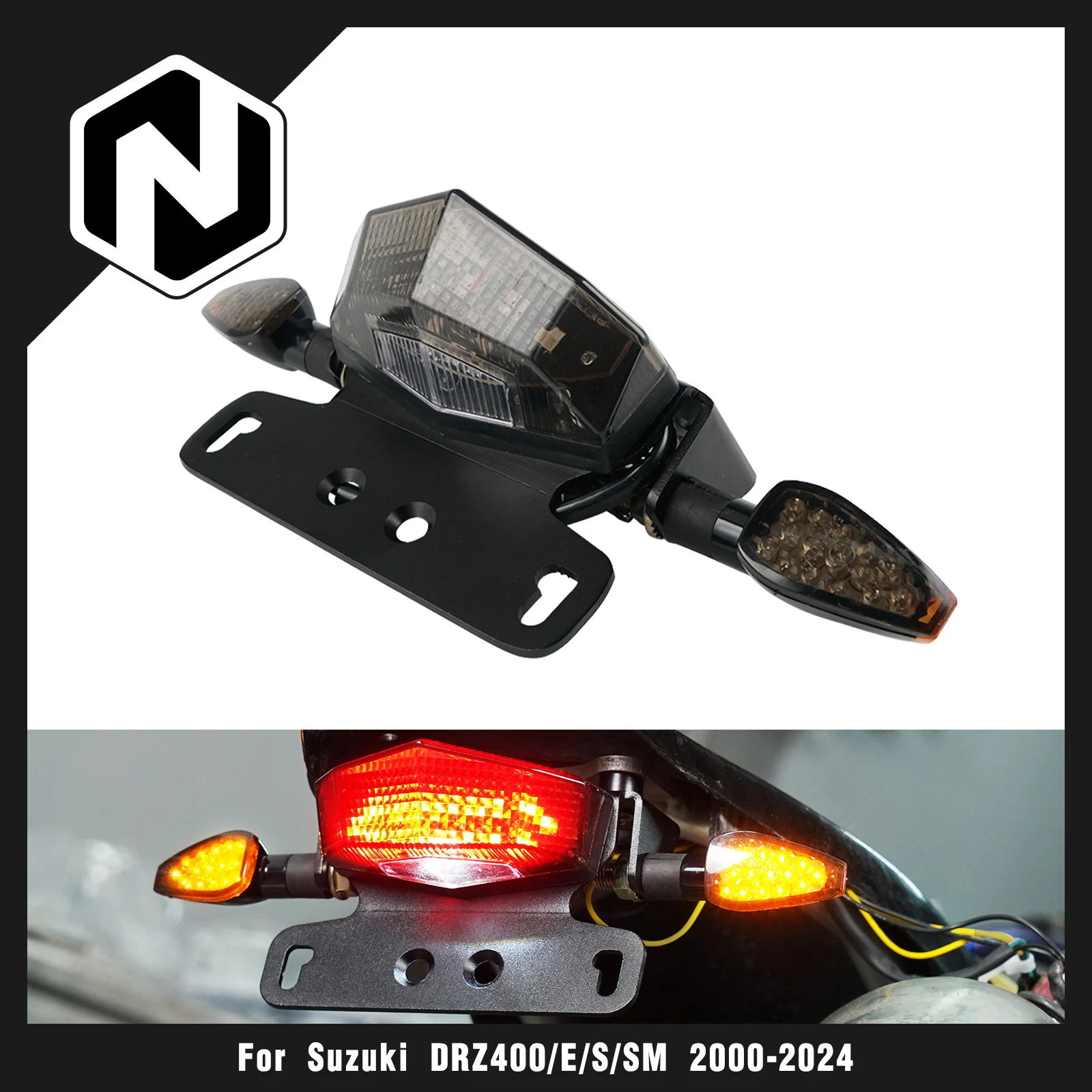 For Suzuki DRZ400S 2000-2024 DRZ400SM 2005-2024 DR-Z 400S S00SM 2023 Motorcycle Tail Rear Brake LED Light Turning Signal Kit
