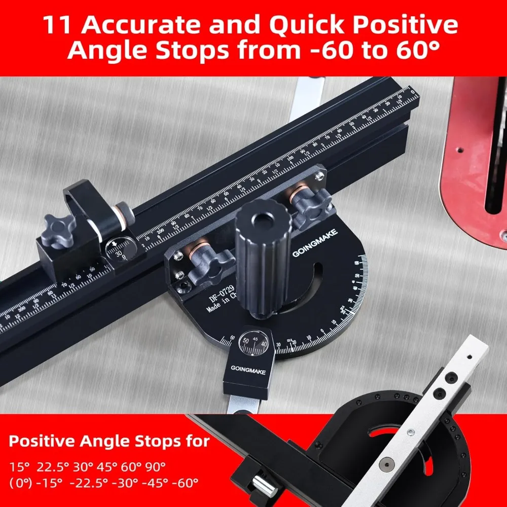 

Угловой ограничитель для циркулярной пилы с направляющей 360 мм, многофункциональный, с фиксатором, для угловых нарезок, подходит для пазов 3/4x3/8 дюйма