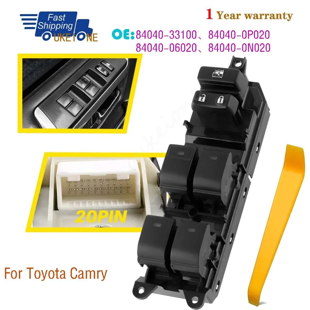 84040-0P020 84040-33100 For Toyota Camry Prius Land Cruiser Venza Lexus CT200h LHD Master Driver Side Window Door Power Switch