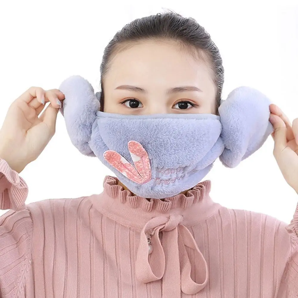 Orejeras de máscara 2 en 1 cálidas para invierno, orejeras gruesas de felpa a prueba de frío, calentador de orejas a prueba de viento, orejeras transpirables a prueba de polvo para ciclismo al aire libre