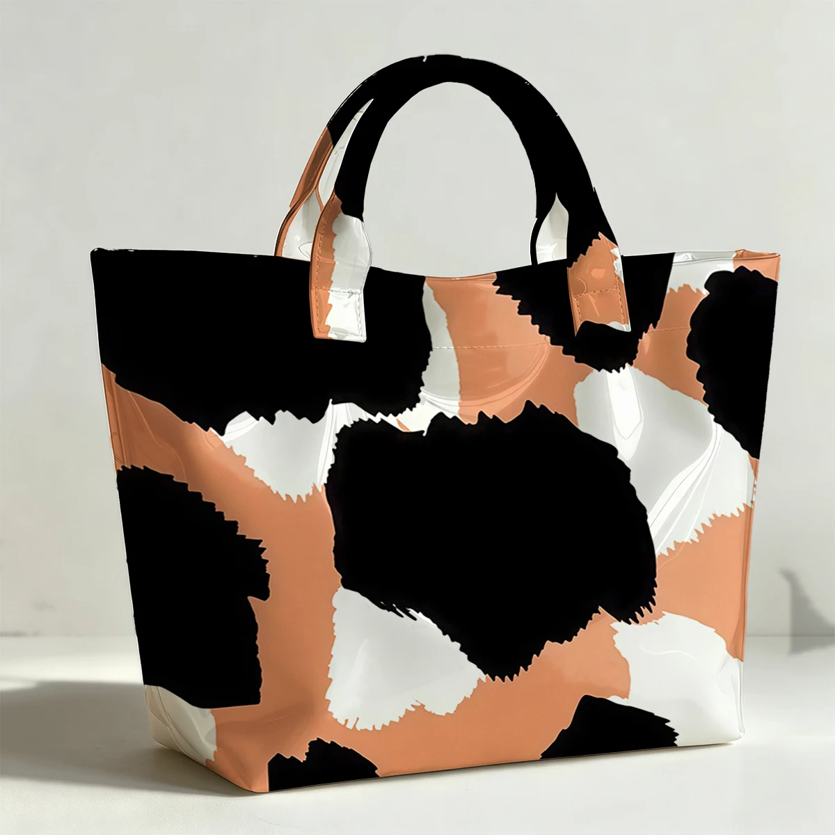 Cute spots PVC Tote Bag Waterproof Transparent Jelly Bag Beach Bag Tote Pouch Bow Handbags Storage Bag