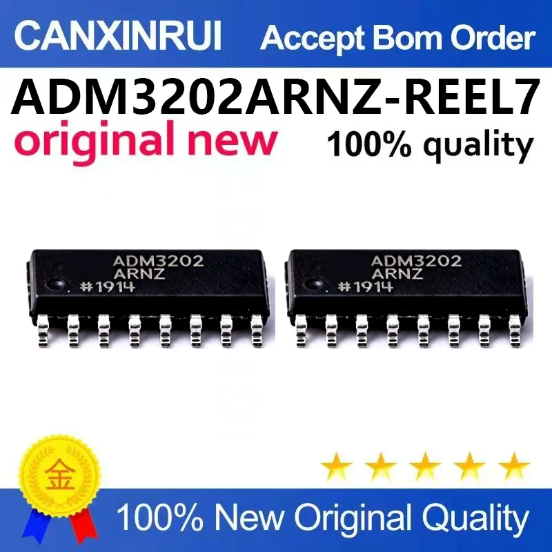 (5pcs-100pcs)Original ADM3202ARNZ-REEL7 SOIC-16 RS-232 Line Driver Receiver Chip