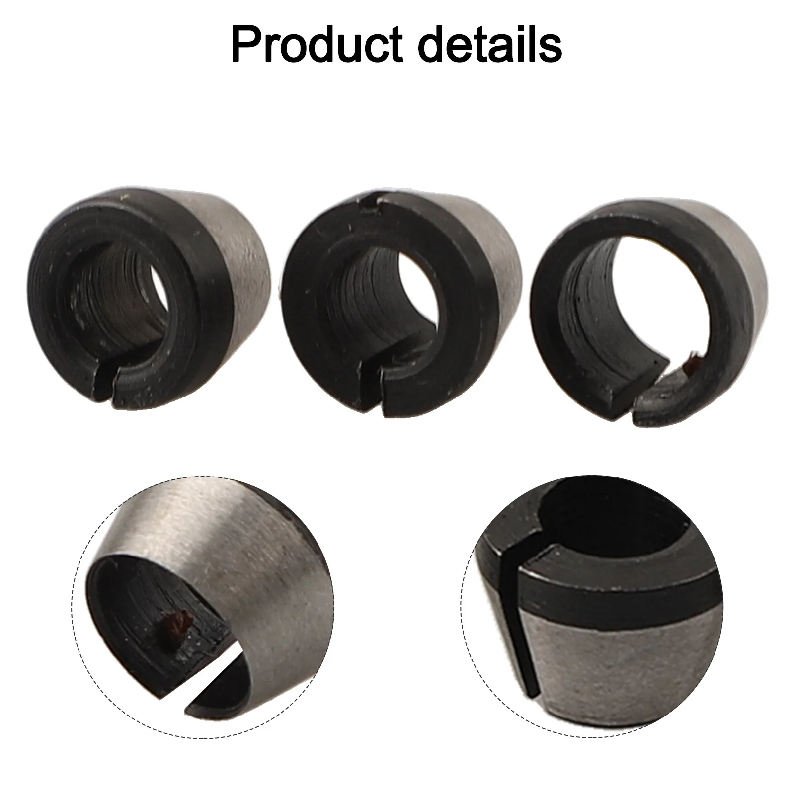 5Pcs/Set Trimmer Chuck 6mm 6.35mm 8mm Collet Chuck Adapter Engraving Trimming Machine Chucks Trimmer Electric Router Bit Collets