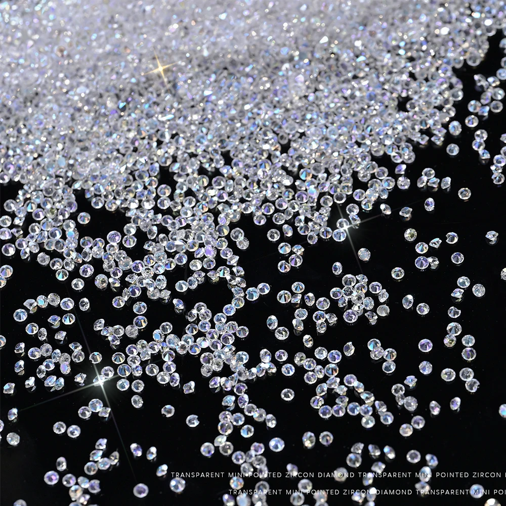 1 Zak 1,2 mm AB Clear Ultra Tiny Gems Nail Art Stone Micro Sparkly Steentjes voor Nail Art Beauty Mini Iriserende Faux Make-up DIY
