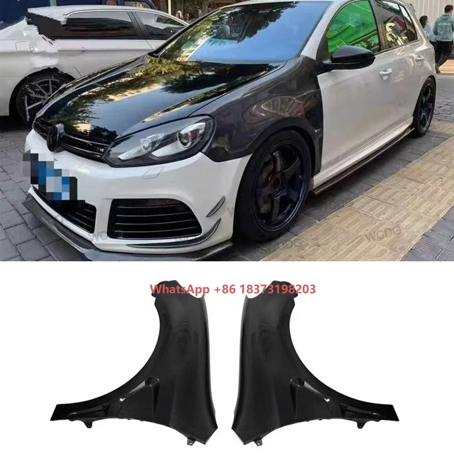 

Carbon Fiber Car Fender for VW Golf 6 VI MK6 GTI R20 2009-2013 Front Bumper Side Fenders Double Air Vent Grille Mudguard Bodykit