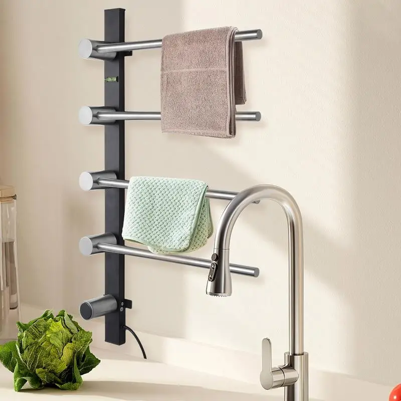 Bathroom Towel Warmer Stainless Steel Heated Towel Rack Temperature Control Heating Electric Drying Rack for Bathroom Hotel