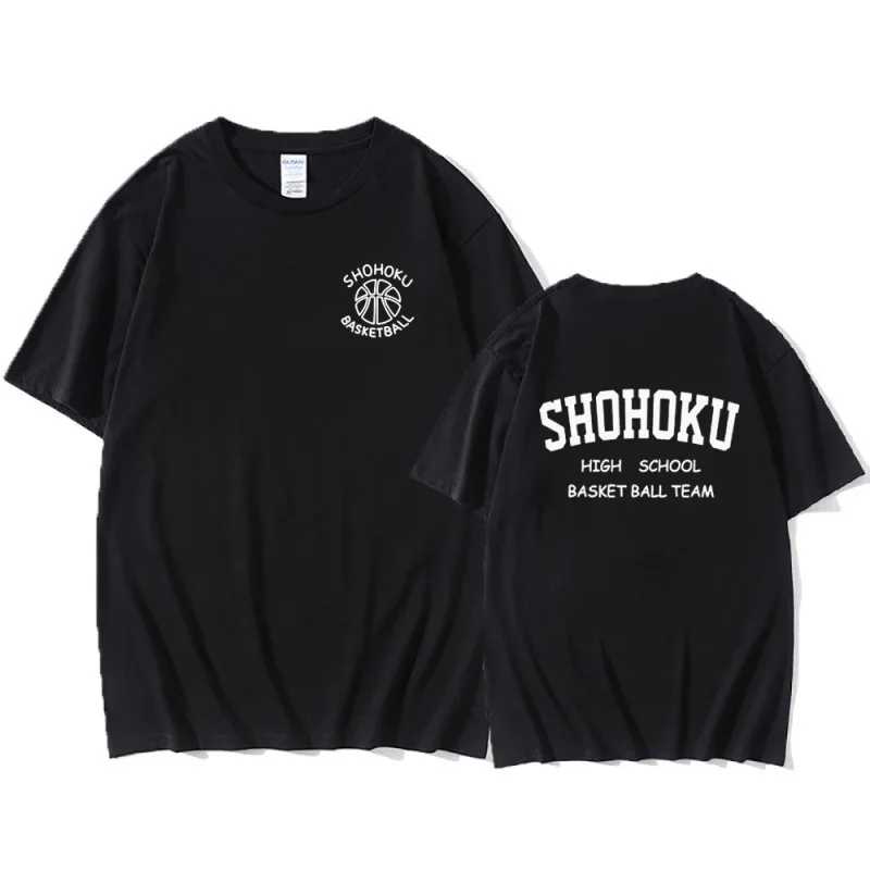 Novo SHOHOKU Sakuragi Hanamichi T-shirt Homens Mulheres Cosplay Kaede Rukawa Hisashi Mitsui t shirt Algodão de manga curta Tees tops