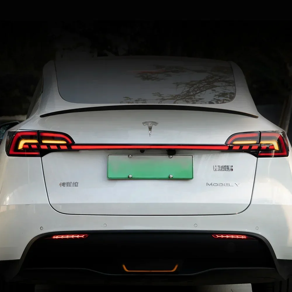 Hansshow  Model 3/Y Starlink Full Width Led Tail Lights For Tesla Model 3 Y Smoked Taillights Led Reverse Brake Light