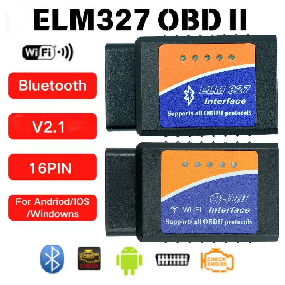 2026 New ELM327 V2.1 OBD2 Scanner Bluetooth/Wifi ELM 327 OBD Car Diagnostic Tool For Android /IOS PK Vgate Icar2 Code Reader