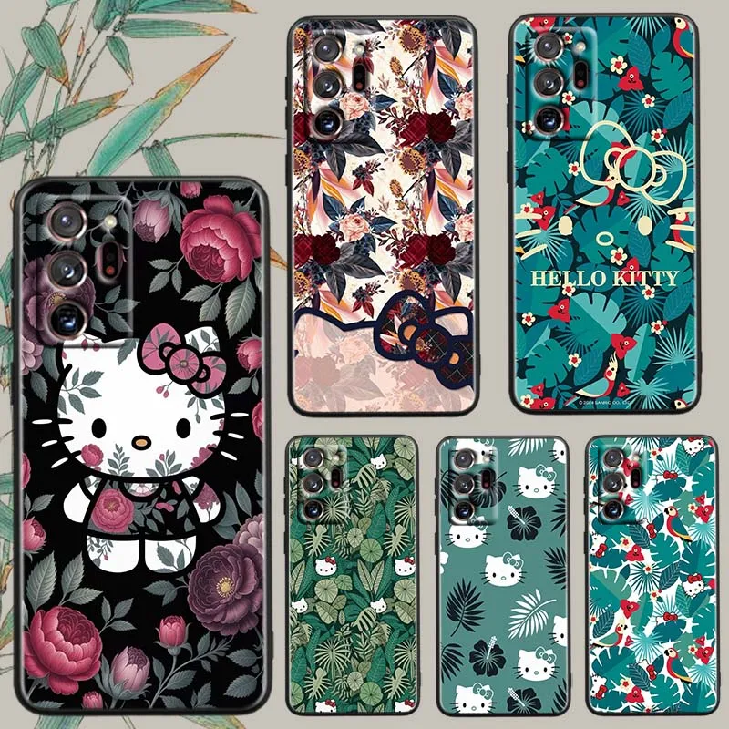 

Cute Art Hello Kitty Sanrio For Samsung A42 A41 A35 A34 A33 A32 A25 A24 A23 A21s A04 A03 Note 20 Ultra 5G Black Phone Case