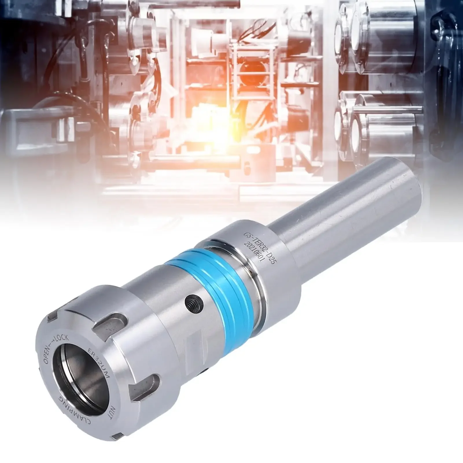 Collet Chuck Holder Floating Tapping Tool Extension Rod Straight Shank Round Handle for Milling(GS-TER32-D25 )