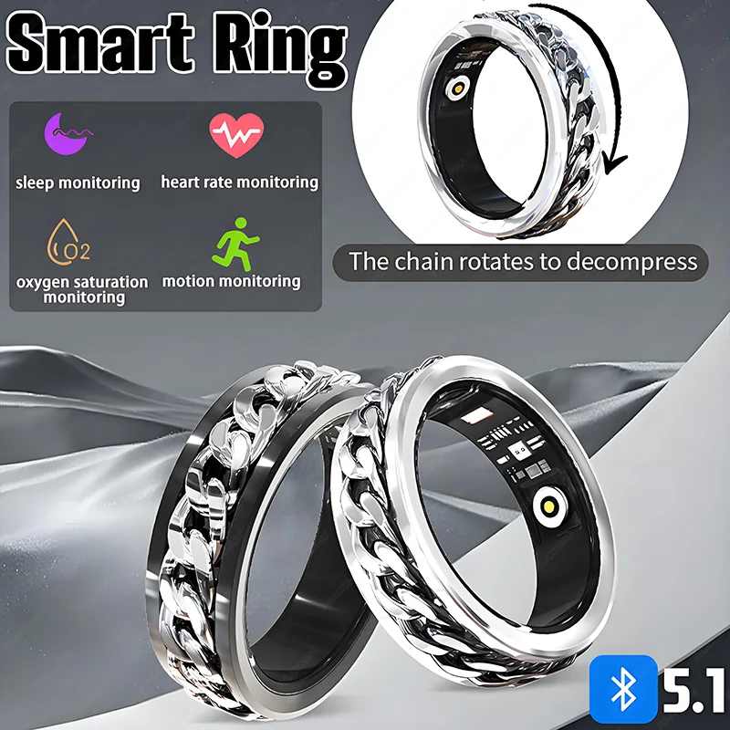 

New fashion Smart Ring Multi-sports Modes Pedometer Fitness Tracker Health Monitoring IP68 Waterproof Military Grade Smart Ring