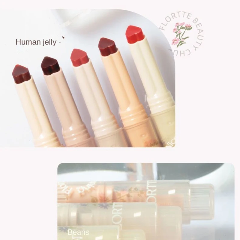 FLORTTE First Kiss Love Lipstick Pencil Lip Balm Mirror Shine Lip Glaze Lip Stick Korean Makeup Lipgloss