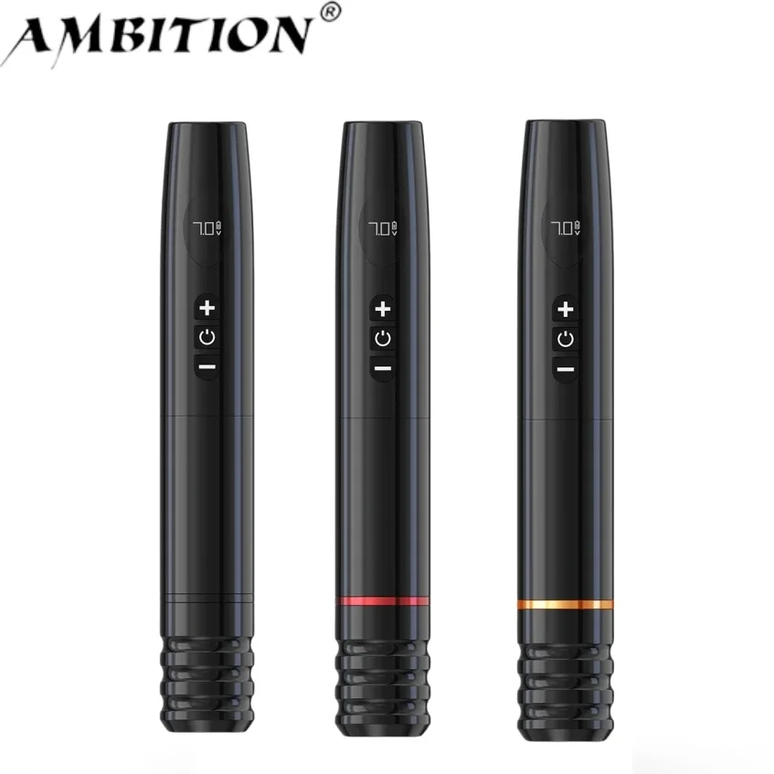 Ambition 900mAh Wireless Rotary Eyebrow Tattoo Pen Digital Tattoo Machine for Eyebrow Lip Scalp Permanent Makeup