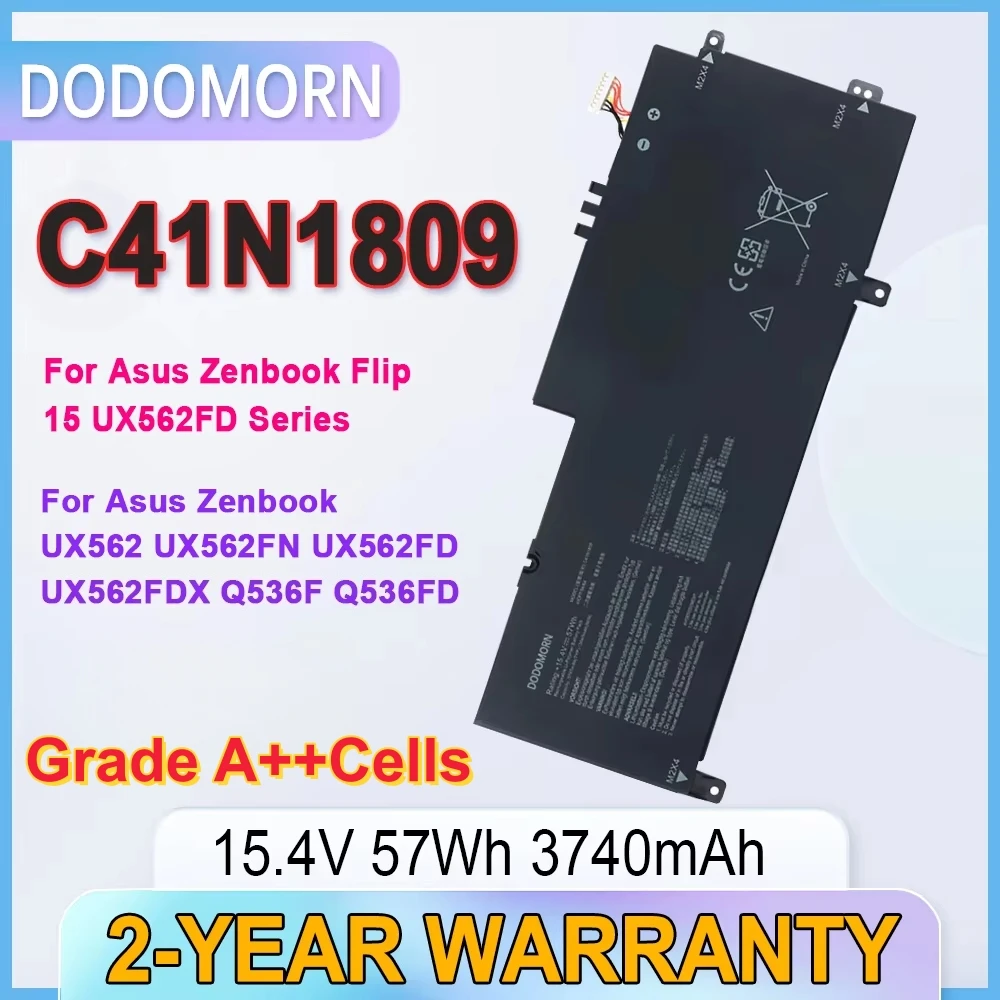 

New C41N1809 Battery For ASUS ZenBook Flip15 UX562FD UX562FDX UX562FN Q536F Q536FD Q546FD 0B200-03070000 Noteb