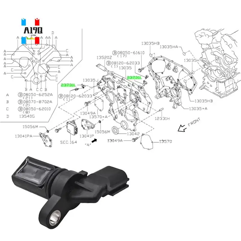 A19Q-Crankshaft Position Sensor 23731-2Y524 For Nissan Pathfinder Cefiro Cedric Infiniti FX35 45 M35 M45 Q45 23731-2Y523