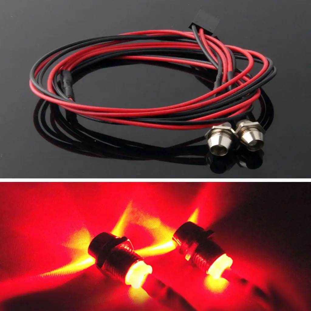 RC LED Lamp Light for 1/5 1/8 1/10 1/12 1/16 Model Car Spare Parts Red , Red light 5mm