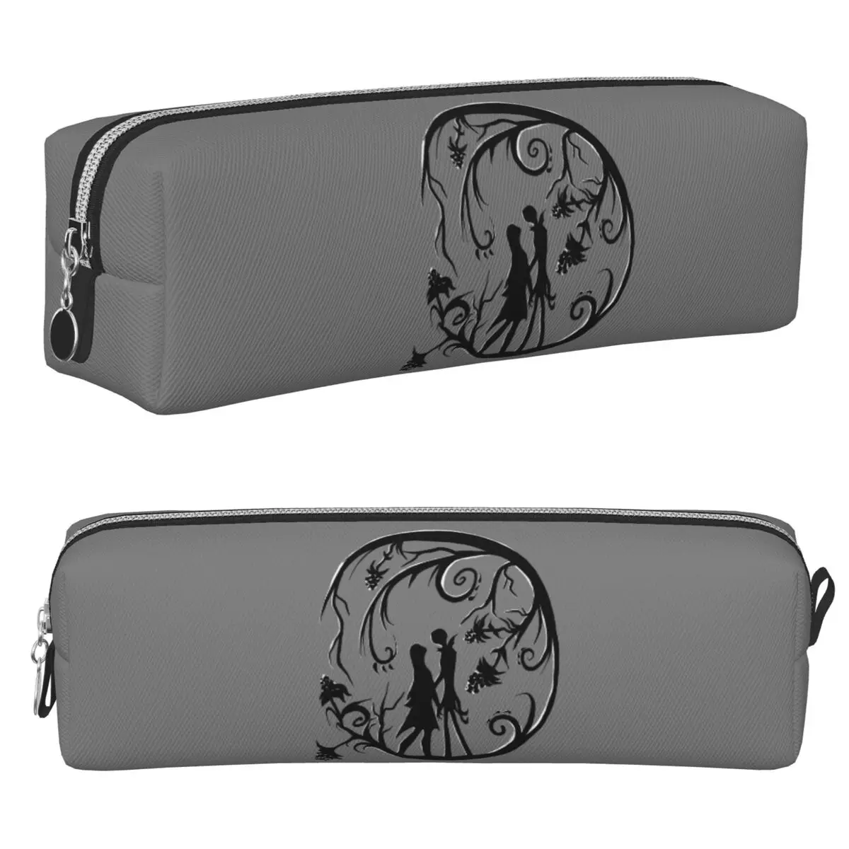 Jack And Sally Silhou Federmäppchen, große Aufbewahrungstaschen für Stifte, Stiftbox für Jungen und Mädchen, Schule, Büro, Federmäppchen, Kosmetiktasche