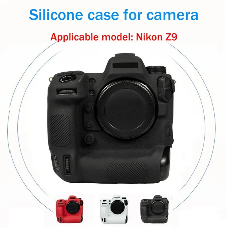 Camera Protective Case Lychee Texture Protective Case Silicone Protective Case Suitable For Nikon Z9 Mirrorless Camera Black