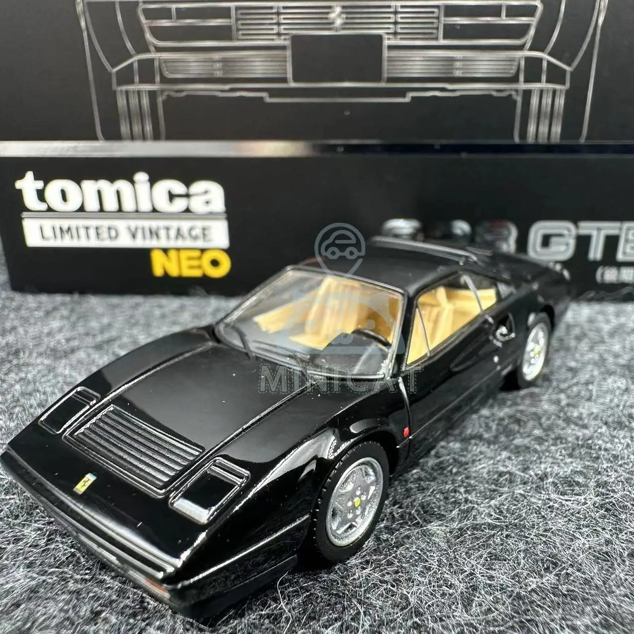 TAKARA TOMY TOMICA TLV LV-Ferrari Ferrari 328 GTB Black alloy compression shaft miniature model, adult decoration, birthday gift