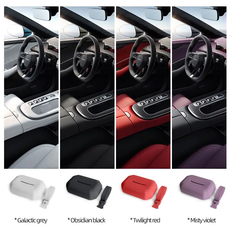 سيارة سيليكون الأصلي سيارة اللون مربع الأنسجة صندوق ورقة رسم حقيبة مسند الظهر معلقة الأنسجة صندوق تعديل السيارة الداخلي #3