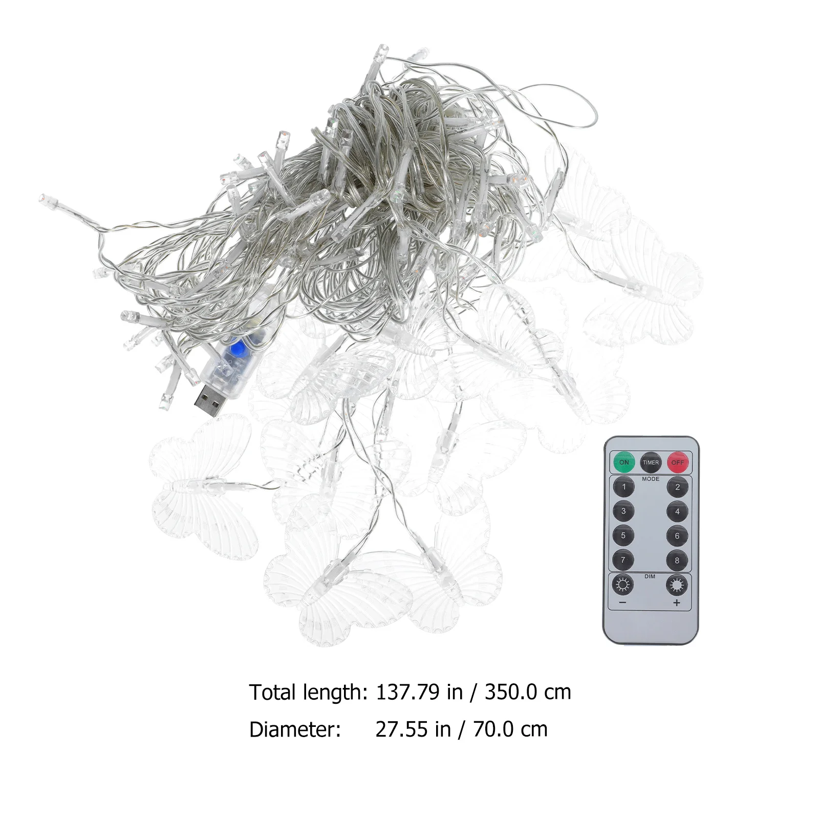 1pc Butterfly Ice String Light Premium Plastic Durable Usb Charging High Brightness Lamp For Home Party Wedding Decor Xmas