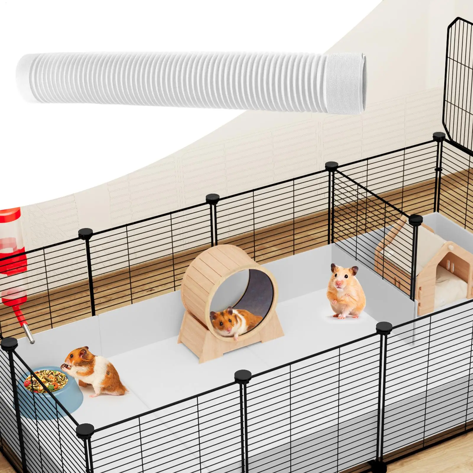 Hamster Play Tunnel Retractable Play Tunnel For Small Animals Space-Saving Chew Toys For Small Animals Hedgehogs Chinchillas view 3